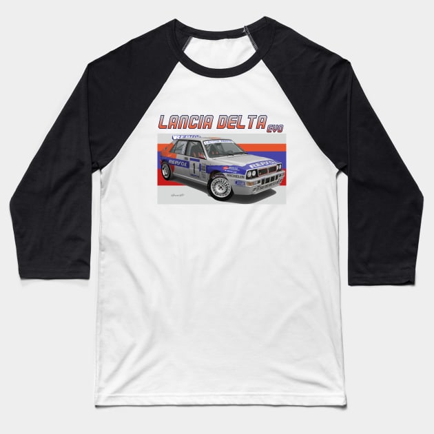 Lancia Delta EVO GrpA Baseball T-Shirt by PjesusArt